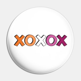 Hugs and Kisses - XOXO - Lesbian Pride Valentines Pin