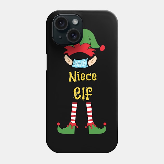 2020 Masked Christmas Elf Family Group Matching Shirts -  Niece Phone Case by Funkrafstik