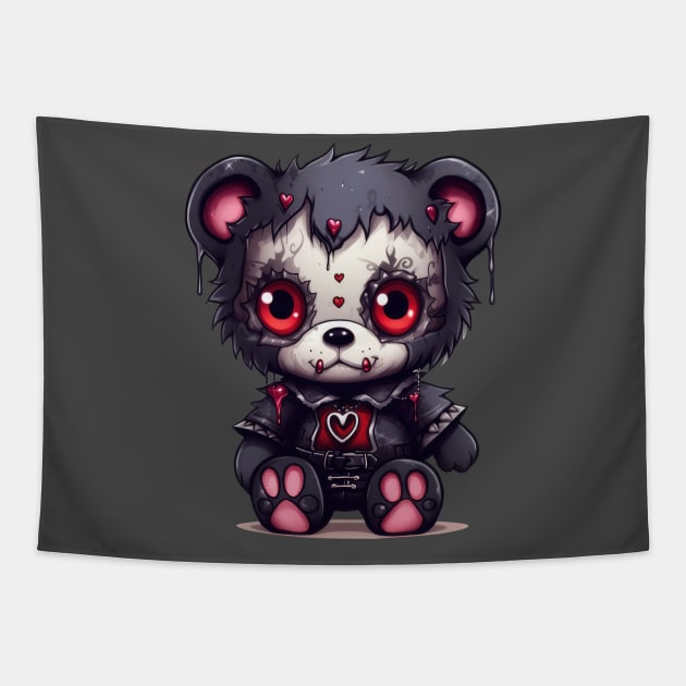 Love Me to Death: The Gothic Teddy Bear Kille Tapestry by MerlinArt