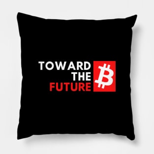 bitcoin - toward the future - red Pillow