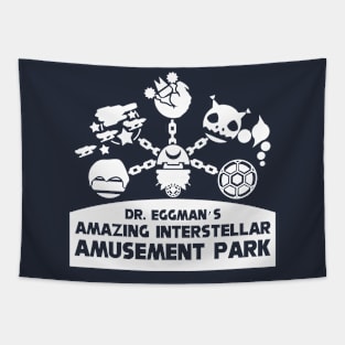 Dr. Eggman's Amazing Interstellar Amusement Park - Sillouette white Tapestry