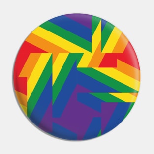 rainbow pride - distorted houndstooth Pin