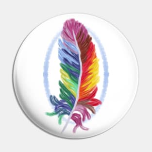 Colorful Bird Feather Pin