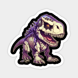 Skeleton Scary Chibi T-Rex Isometric Dinosaur Magnet