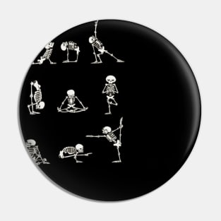 Skeleton Yoga Sport Funny Pin