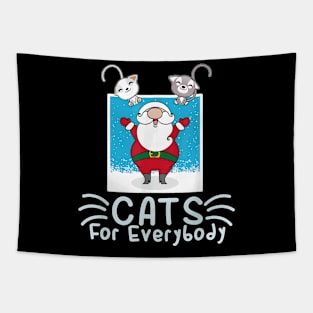 Cat Lover Christmas Mom Cat Dad Cats For Everyday Santa Xmas Tapestry