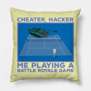 Playing a Battle Royale Game Pillow