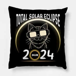 Solar Eclipse 2024 Shirt Total Eclipse April 8th 2024 Cat Pillow