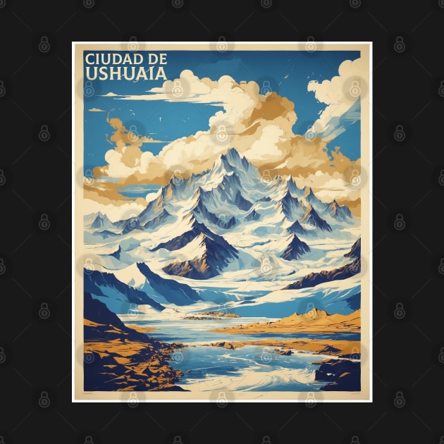 Ciudad de Ushuaia Argentina Vintage Tourism Poster by TravelersGems