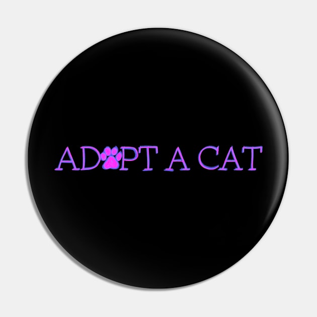 Adopt A Cat Purple Paw Pad Pin by ROLLIE MC SCROLLIE