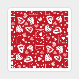 Valentines Day Patterns Love Magnet