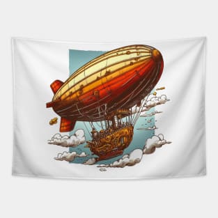 Steampunk Fantasy Airship Tapestry