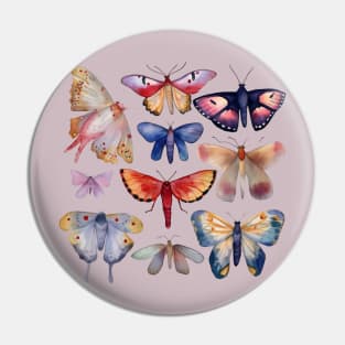 Watercolor Spirit Butterflies Entomology Pin