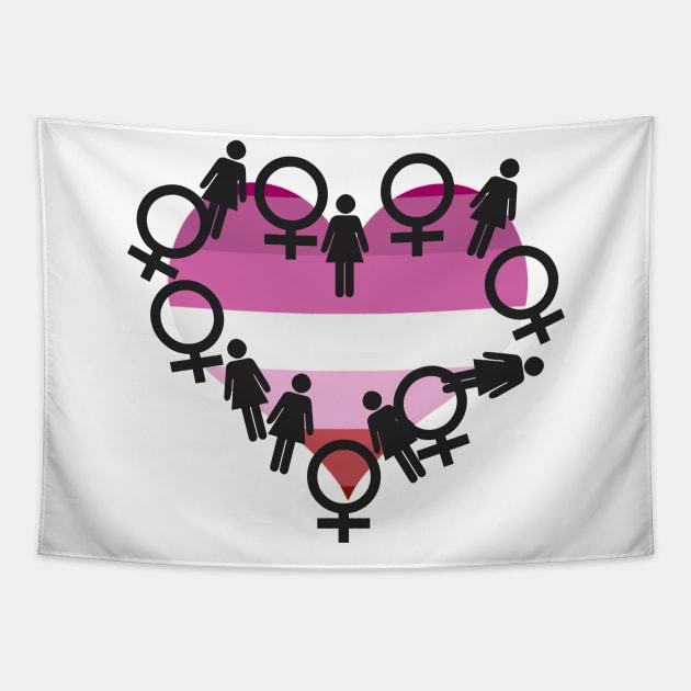 Lesbian Heart Tapestry by AlienClownThings