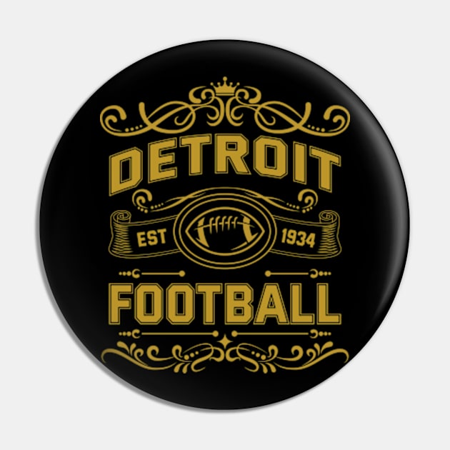 Vintage Detroit Football Pin by carlesclan