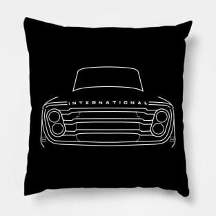 International Harvester AB series 1960s classic truck white outline graphic Pillow