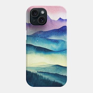 Watercolor mountains landscape 2 Phone Case