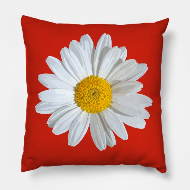 Marguerite on red Pillow by A_using_colors