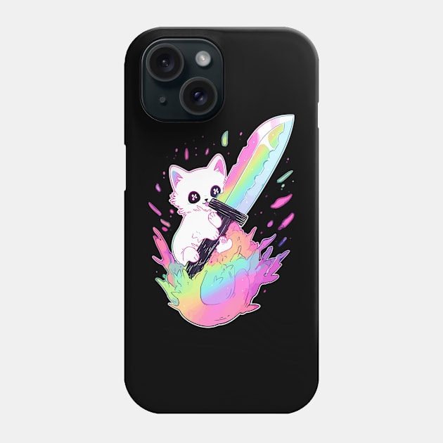 Trippy Cat Psychedelic Rave Cute EDM Festival Phone Case by QQdesigns