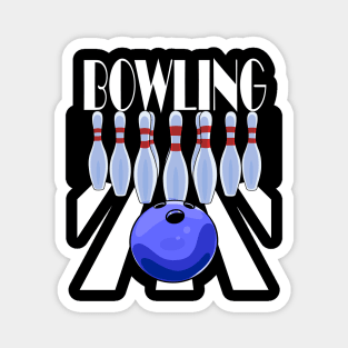 Bowling Ball Bowler Team Pins Magnet