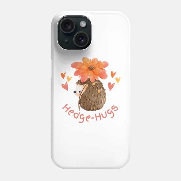 Cute Watercolor Hedge-Hugs Phone Case by Serene Lotus