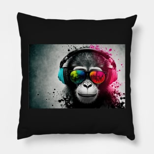 color splash music monkey #1 Pillow