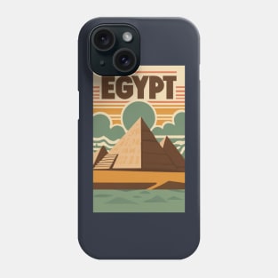 A Vintage Travel Poster of Giza Pyramids - Egypt Phone Case