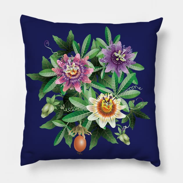 Passion Flower-Vignette Pillow by Pamelandia