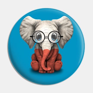 Baby Elephant with Glasses and Polish Flag Pin