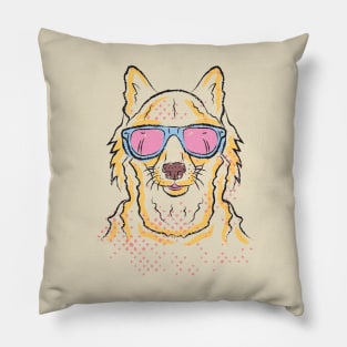 Cute doggo in sunglasses Pillow