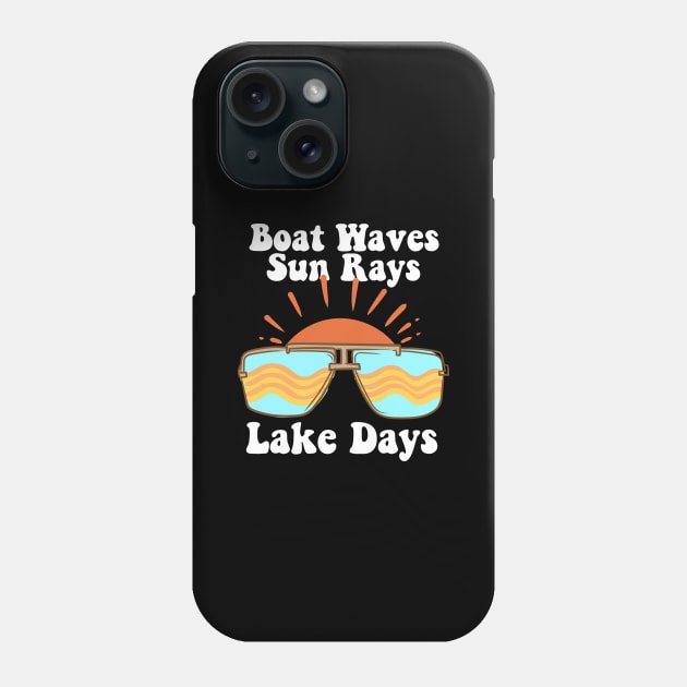Boat Waves Sun Rays Lake Days Phone Case by maxcode