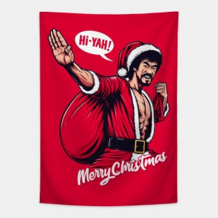 Kung Fu Santa Tapestry