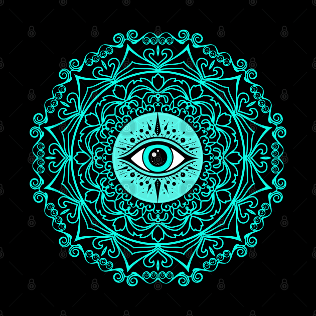 Mandala Evil Eye Protection by Cosmic Dust Art