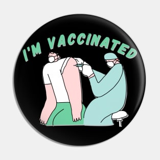 I'M VACCINATED - 2021 Trend Design Black Pin