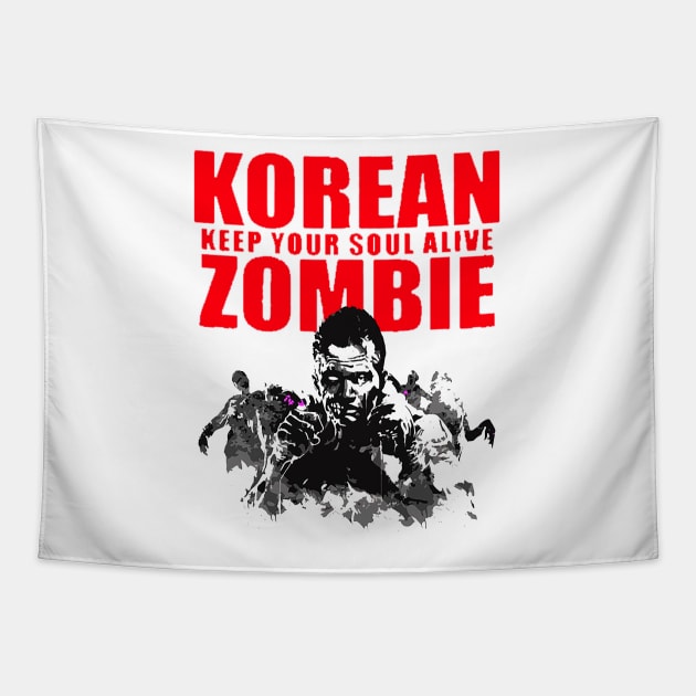 korean zombie Cage Fighter Tapestry by WikiDikoShop