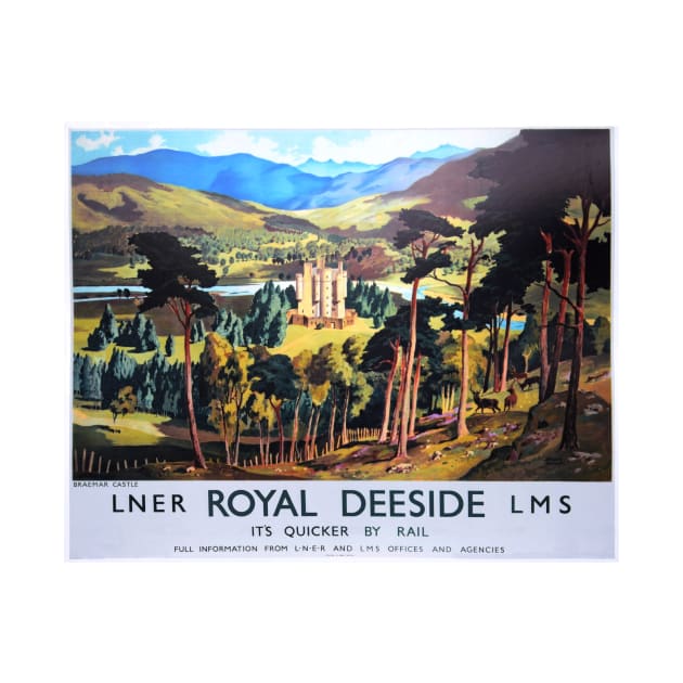 Vintage LNER poster for Deeside, Scotland by Random Railways