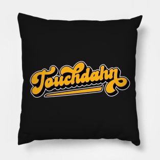 Touchdahn Funny Pittsburgh Football Steel City 412 Italics Pillow