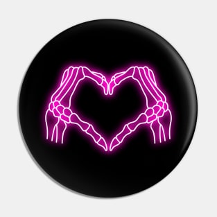 Heart Bones Neon Sign Pin