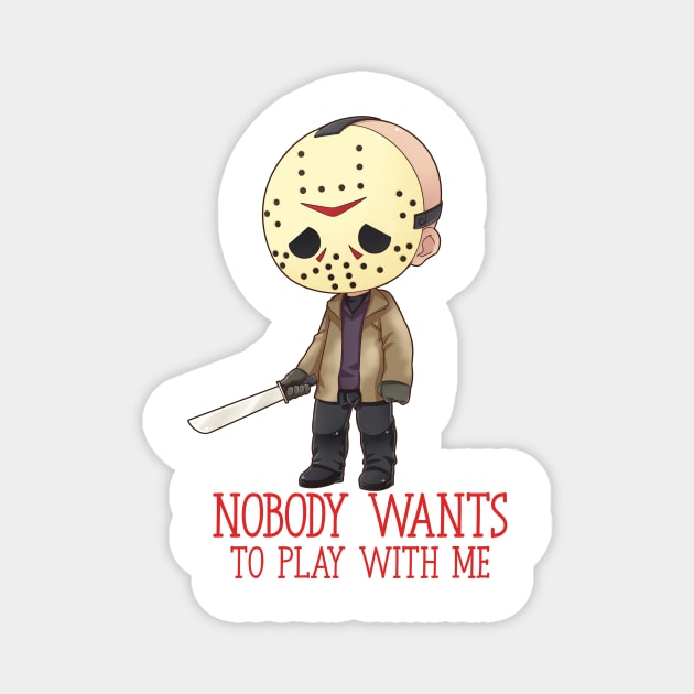 sad jason the friday cute jason the friday chibi jason Magnet by tessacreativeart