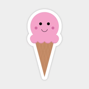 Pink Ice Cream Cone Magnet