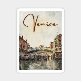 Venice Grand Canal Watercolor Painting – Romantic Italy Wall Art Magnet