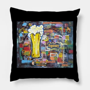 Pop-art Abstract Beer Alcohol Agony 202 Pillow