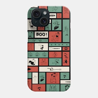 Spooky Halloween Retro Grid Phone Case