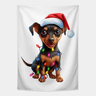 Christmas Miniature Pinscher Tapestry