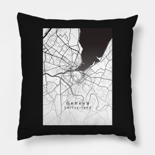 Geneva Switzerland City Map Pillow