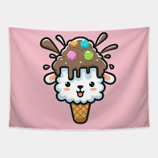 4 balls of llama ice cream Tapestry