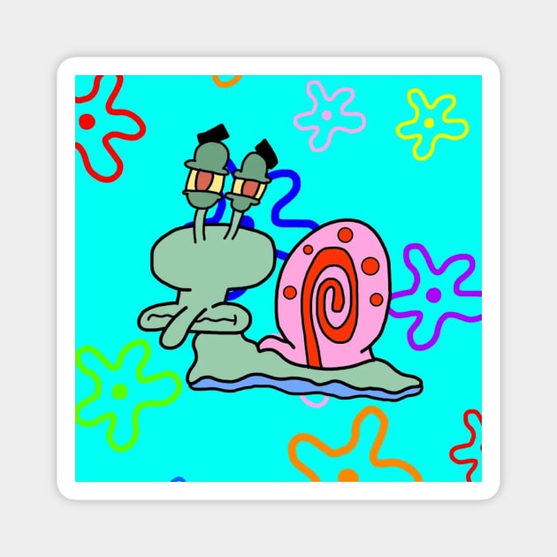 Squidward Snail Magnet by mushriah333