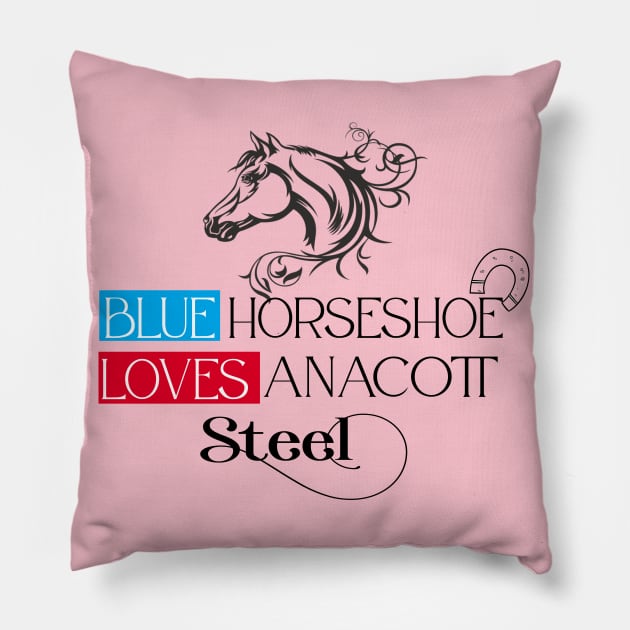 Blue Horesshoe Loves Anacott Steel Pillow by care store