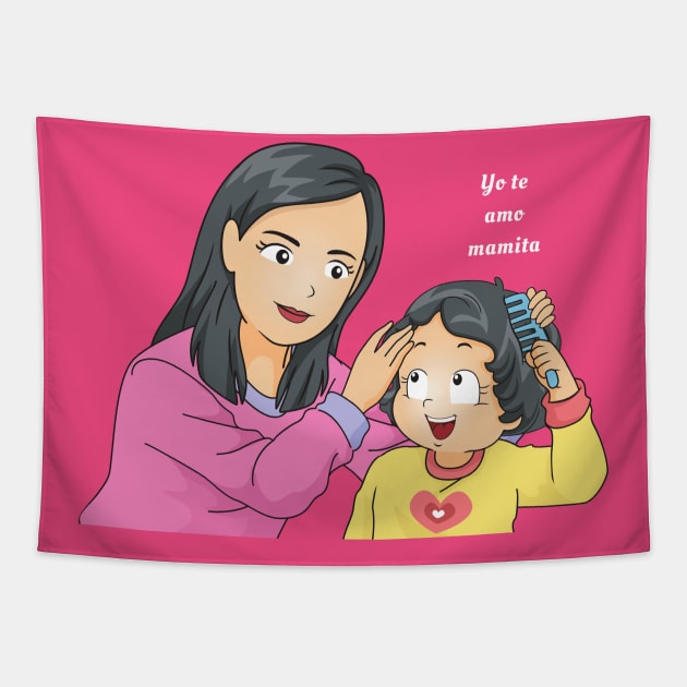 Yo Te Amo Mamita Mother and child Tapestry by Unique Online Mothers Day Gifts 2020