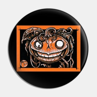 Smiling Jack O Lantern Man Pin